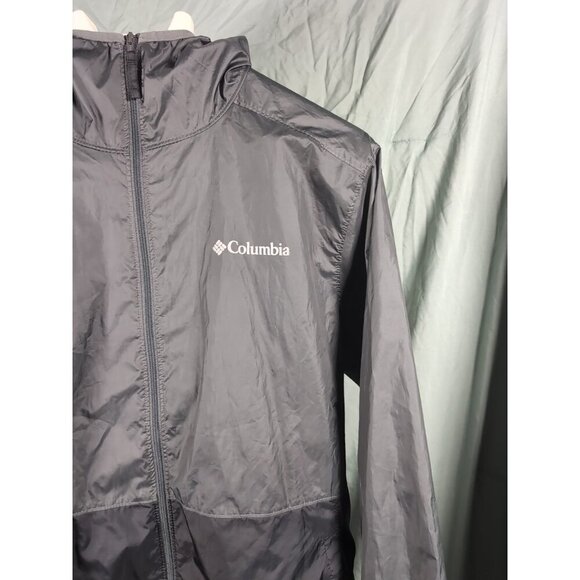 Columbia Men’s Center Ridge Windbreaker Hooded Jacket Gray/Black Medium  XM0287 - Picture 5 of 14